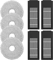 Fixbetter Accessories Kit for Ecovacs Deebot X2 OMNI Robot Vacuum Cleaner Replacement Parts, 4 Mop Pads, 4 HEPA Filters