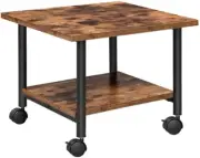 Printer Stand, 2-Tier Industrial under Desk Printer Cart with Shelf, Mobile Heav