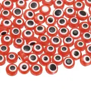 Evil Eye Beads, 65 Pcs 8mm Flat Round Evil Eye Charm, Red