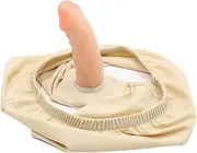 CQGRAPE BDSM Chastity Belt Strap-On Dildo Pants Underwear, 13 * Ø 4Cm Realistic Penis/Anal Plug Chastity Belt Strap-On Dildos for Men and Women Sex Toys(Flesh,Taille 52/116cm)