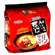 Paldo Teumsae Ramyun Extra Spicy Instant Noodle 4.23 oz x 5 Packs ( Pack of 6 )