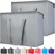 2 Pack Insulated Grocery Bags for Food Delivery Collapsible Reusable X-Large Gre