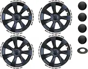 4PCS Hub Cap Replacement Wheel Cap Automobile Full Rim Cover Accessories Compatible for Tesla Model Y 2018-2023 Hubcap 19 Inch(B Matte Black)