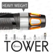 Heavy Bar Ends Orange w/ Silver Base Smooth Finishing Universal Fit 6mm Thread