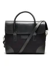[Aquila] Yale Leather Briefcase in Black