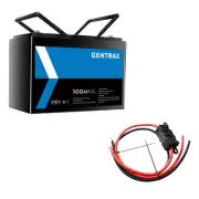 1PC Gentrax 12V 100Ah Lithium Battery LiFePO4 1PC 1m 6AWG Red Black 60A M8 Lug