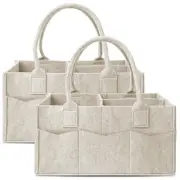 2 Pack Diaper Caddy Organizer - Portable Baby Caddy Organizer with Handle, Nu...