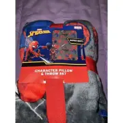 SPIDER-MAN Character Plush Pillow & Throw Set 40x50 Jay Franco Marvel NEW