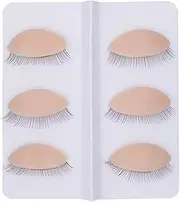 6Pcs False Eyelashes Extension Eyelids False Eyelashes Extension for Mannequin Head Beginner with Eyelashes Silicone Replacement Eyelids, color 2