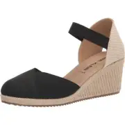 Anne Klein Women Ankle Strap Espadrille Sandals Zuri Size US 10M Black Fabric