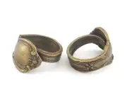 Spoon Adjustable Ring Antique Bronze Plated brass (18mm 8US inner size) 2673