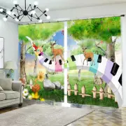 Notes Elephant Nose 3D Curtain Blockout Photo Printing Curtains Drape Fabric