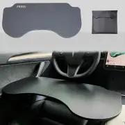 Frins Foldable Tesla Car Table for Work Mouse Not Drift,Tesla Pu Leather Car ...