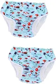 [GLSTOY] 2pcs Reusable Toddler Swim Nappy Waterproof Potty for Boys Girls Training Diaper for Infants Toddlers Washable Flatfold Cloth Newborn to Boys and Girls