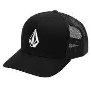 Volcom Men's Full Stone Trucker Cheese Black Snapback Hat (BLK)