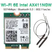 Intel AX411NGW WiFi 6E M.2 CNVIO2 Tri-Band BT 5.3 Network Card PC with Antennas