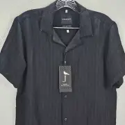 Denim & Flower Ricky Singh Jacquard Textured Button Up Shirt Mens Size S Small
