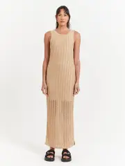 Montanna Midi Dress in Camel 12