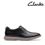 【CLARKS】男鞋 BRANTIN PLAIN 拋光美感輕量皮革休閒鞋 皮鞋(CLM79382D)