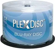 PlexDisc 633-814 25 GB 6x Blu-ray Logo Top Single Layer Recordable Disc BD-R 50-Disc Spindle