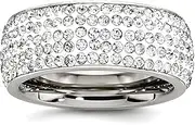 [JewelryWeb] Stainless Steel Polished Crystal 9mm Eternity Ring-Eternity-Ring for Women