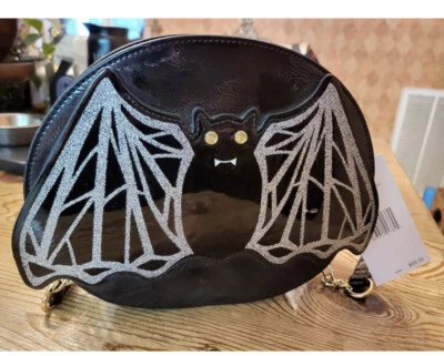 NWT Betsey Johnson Bat Kitsch crossbody bag purse vampire halloween glitter