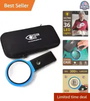 Ultra Bright LED Magnifier with 30x Magnification - Hands-Free or Hand-Held