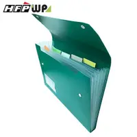 在飛比找松果購物優惠-超聯捷 HFPWP 綠色 6層風琴夾加名片袋 環保材質 F4