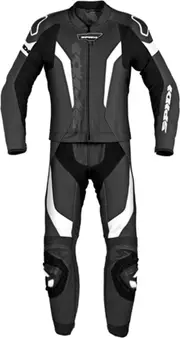 Spidi Laser Touring, leather suit 2pcs. , color: White/Black , size: 58