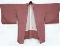 在飛比找Yahoo!奇摩拍賣優惠-日本和服羽織外套-桃紅色江戶小紋鮫紋-小件 JS-R-785