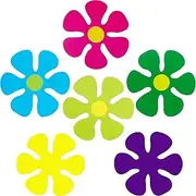 Outus 60 Pieces Flower Shaped Cutouts 60s 70s 80s Mini Retro Car Flower Cutouts for Hippie Party Craft Home Wall Decoration(4.3")