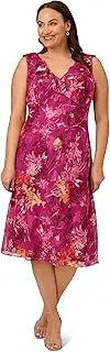 [Adrianna Papell] Women's Ruffle Neckline Bias Dress