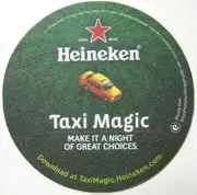 HEINEKEN TAXI MAGIC Beer COASTER Mat with CAR & RED STAR, NETHERLANDS 2010 issue