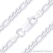 Figaro Figaroa Link 3mm Solid .925 Italy Sterling Silver Italian Chain Anklet