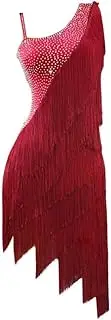 [JRUIA] Women's Cha Cha Competition Costume Fringe Latin Dance Dresses Ballroom Performance Clothing Salsa Tango Dancewear