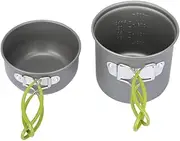 2 piece camping cookware, outdoor cookware set, non-stick pan, stackable camping cookware, outdoor portable camping cookware