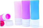 EPIGEIST Portable Silicone Travel Bottles Refillable Liquid Containers for Toiletries Odorless Safe for DIY Body Wash Essential Oils for Camping Trips Purple