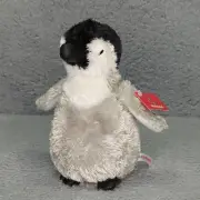Aurora Baby Emperor Penguin Plush 8" Stuffed Animal Faux Leather Beak & Feet