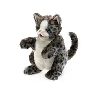 Folkmanis Wildcat Kitten Hand Puppet Kids/Children Animal Plush Toy Grey 3y+