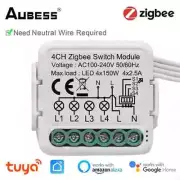Tuya Zigbee 3/4 Gang Smart Light Switch Module Need Neutral Wire 2 Way Control