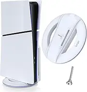 Auarte Vertical Stand for PS5 Slim/Pro Console Disc and Digital with Screw, Base Stand Replacement for PlayStation 5 Slim/Pro Console, White