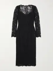 [Dolce & Gabbana] Dolce & Gabbana - Corded Lace Midi Dress - Black - IT44 IT 44 Black