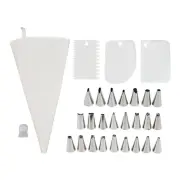 Icing Decoration Kit 28 Pieces with Cotton Piping Bag and Steel Nozzles