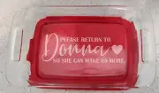 Personalized Pyrex Baking Dish Engraved w your name 7x11 Please Return Casserole