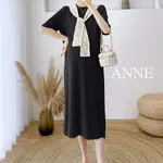 ANNE｜孕婦短袖洋裝 冰絲洋裝 L-2XL【AD10290】孕婦裝 孕婦洋裝 孕婦裙 短袖洋裝 洋裝 夏天 女 長裙