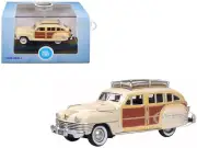 1942 CHRYSLER TOWN & COUNTRY WOODY WAGON TAN 1/87 (HO) DIECAST OXFORD 87CB42003