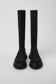 BCN TENCEL® Black textile boots for women