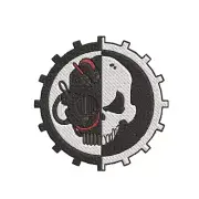 Skull Logo Patch Embroidered Iron-On Applique Chapter Badge Gaming Table-Top