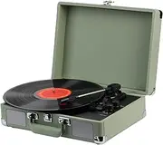 Vinyl Record Player Bluetooth Turntable - with 3 Speed Vintage Suitcase Record Player - Portable Nostalgic Phonograph,Green