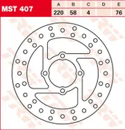 TRW Lucas Brake disc MST407, rigid
